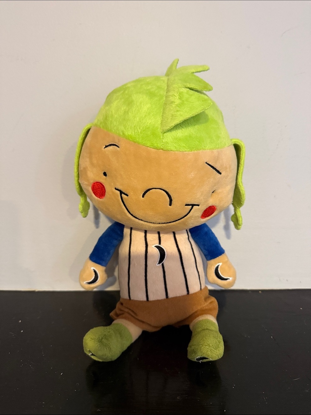 Plush Kids Character Toy - Green Hair, Blue Shirt